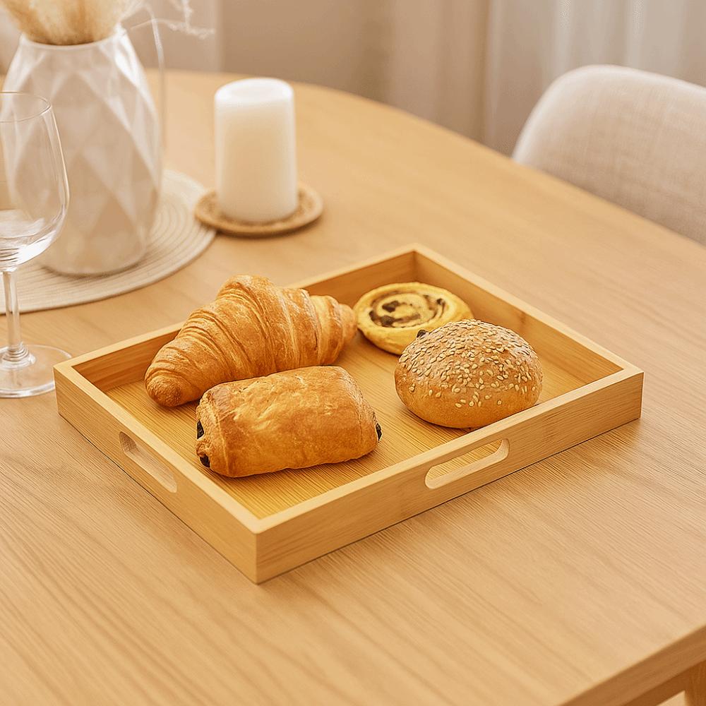 Rectangle Bamboo Tray Stylish Design Food Tray Multi-Purpose Fruit Tray  Kitchen Use