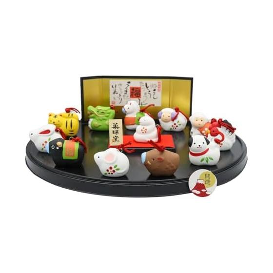 Yakushi Kiln Zodiac Signs that can be displayed every year Nishikisa Inviting Good Luck Suzu Zodiac Decoration (Stone Bell) (Good Luck Sticker