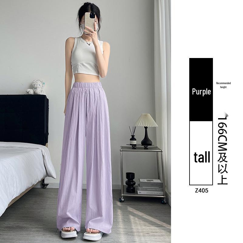 

Ice Silk Women s High Waist Wide-Leg Linen Pants - Summer 2025 Slimming Casual XL (65-72.5 kg)