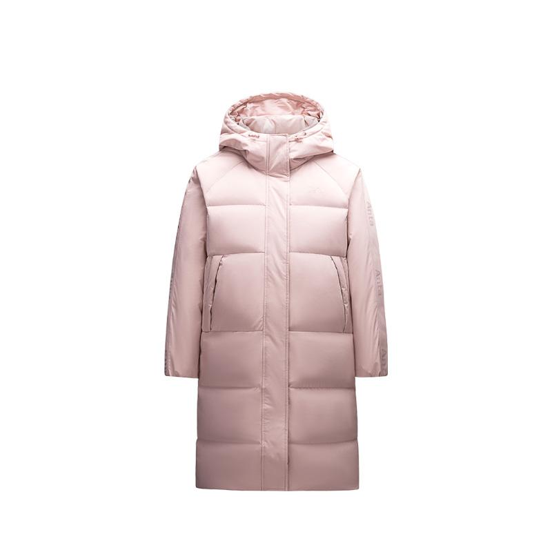 Anta Quick Warm Four Defense Mid-Length Duck Down Jacket Women Outerwear Moran-Pink 962448902-2