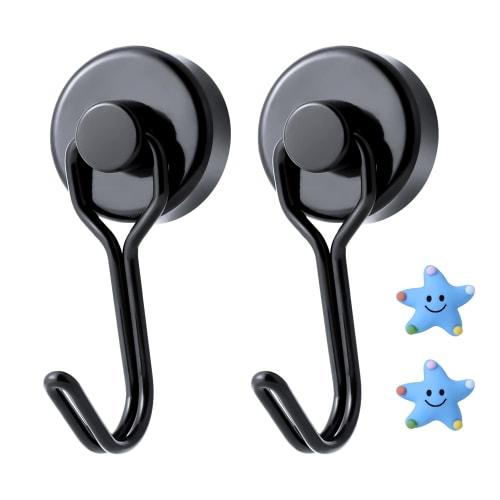 

Strong Magnetic Hooks, 15kg Vertical Load Capacity (When Installed on a Smooth Metal Surface), 20mm Diameter, Trial Set of Two