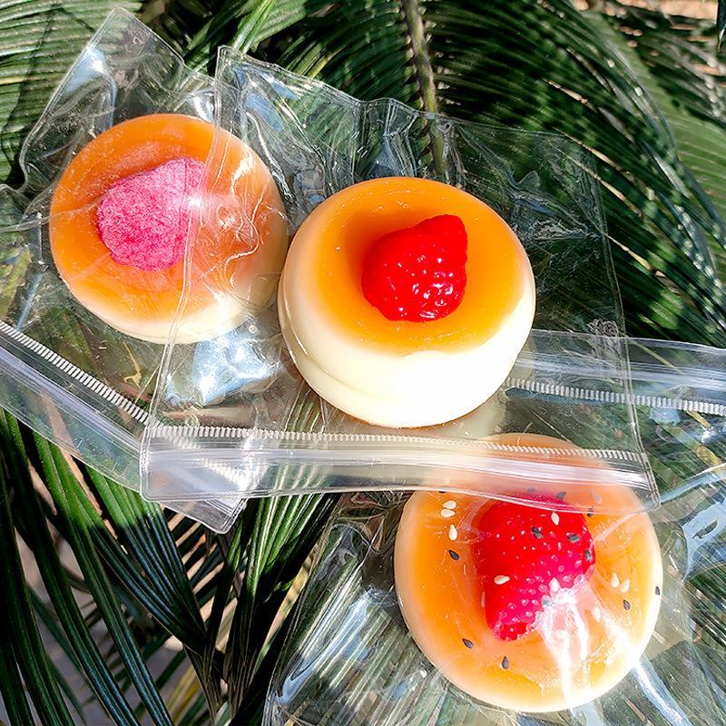 1Pcs Soft Taba Strawberry Blueberry Soufflé Fidget Toy Portable Sensory Stress Relief Toy for Travel Relax
