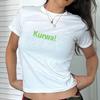 Kurwa Swear Word Baby Tee: Trendy Fitted Women's Shirt