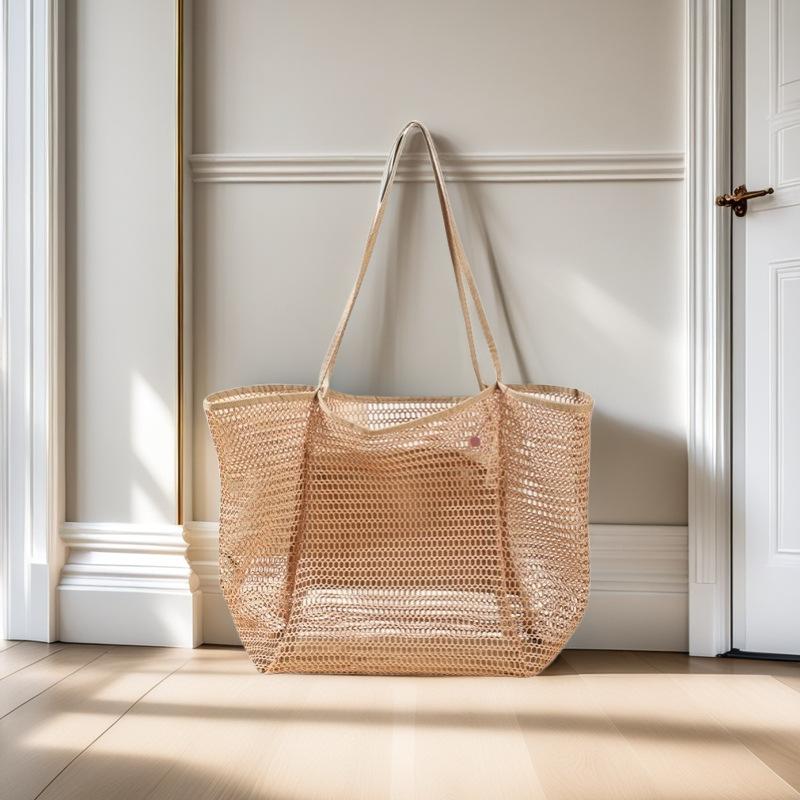 

Летняя складная пляжная сетчатая сумка Дорожная пляжная сумка-тоут Женская сумка через плечо Женская портативная сумка для хранения пляжной одежды для купания коричневый