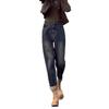 Women's High Waist Distressed Blue Straight-Leg Jeans - Autumn Gradient Slimming Harem Style.