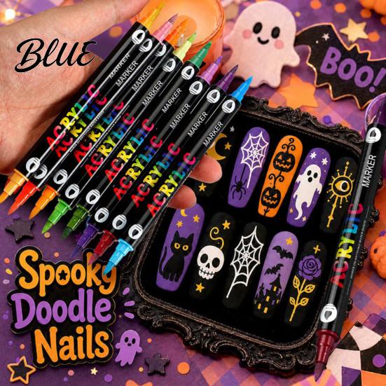 Quick Drying Nail Polish Pens 12Pcs Dual‑Tip Art Markers Set 24 Colors Acrylic Painting Pens Supplies for Salon Dry Waterproof Drawing DIY