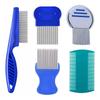 Jravezt Lice Comb Flea Hair Removal Stainless for Long and Short Quickly Removes Lice and for Adults and Children 5-Piece Set, Comb, Comb, Steel,