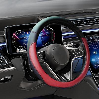 Potah volantu protiskluzový potah rukojeti na volant z mikrovláknové kůže doplněk interiéru auta pro malá auta SUV