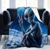 Alien Blanket Extraterrestrial Space Soft Warm Throw for Bed Sofa Office Travel Camping Gift