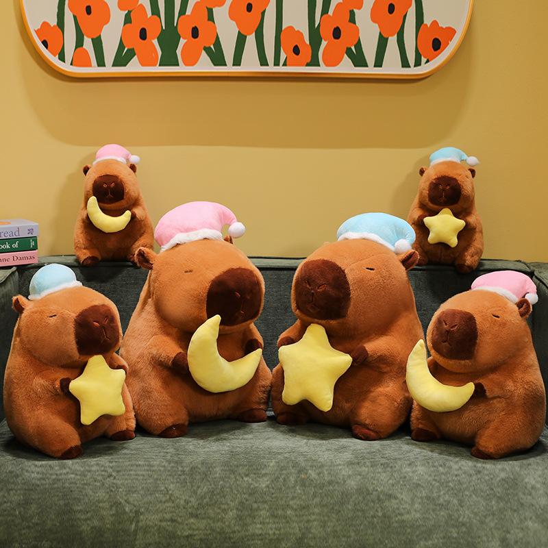 New Kapibara doll doll nightcap capybara plush toy doll children's doll birthday gift