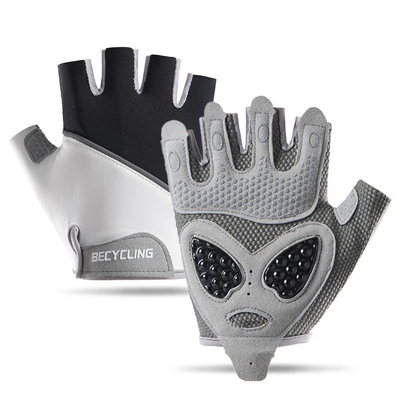 Fitness Gloves for Men and Women Outdoor Non  Slip Wear Resistant Cycling Breathable Ice Silk Love Liquid Silicone Sports Half Finger Gloves