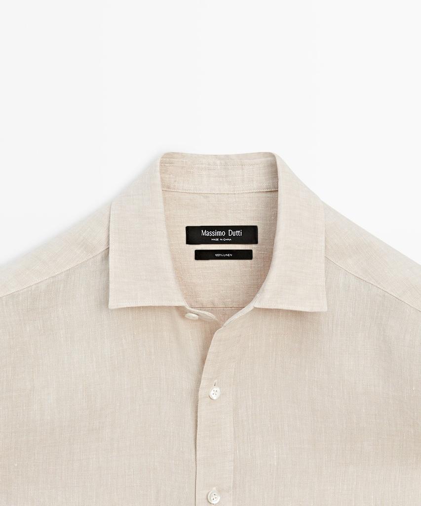 Masimodutti Regular Fit Washed 100% Linen Shirt