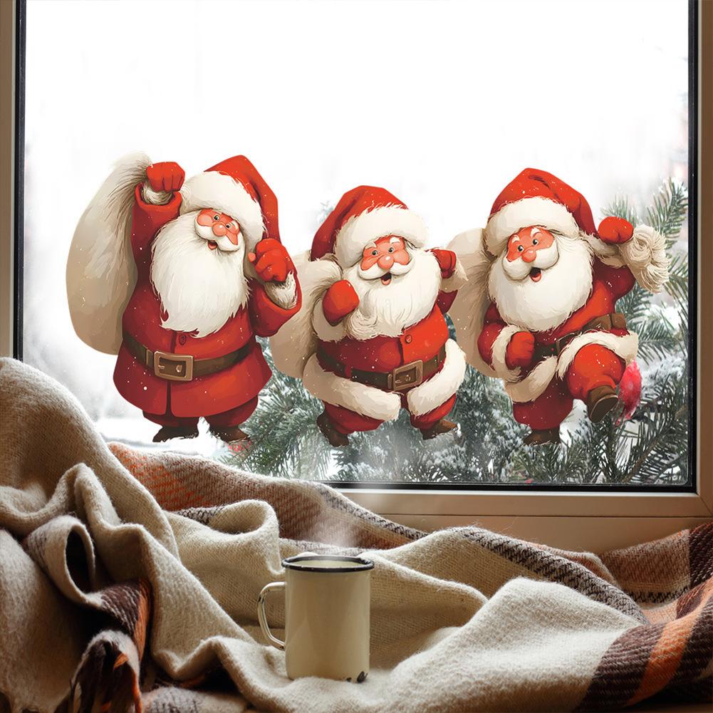 Christmas Atmosphere 30*60CM Christmas Decor Holiday Party Jolly Santa Decoration 30*60cm Size Indoor Outdoor Use PVC Material