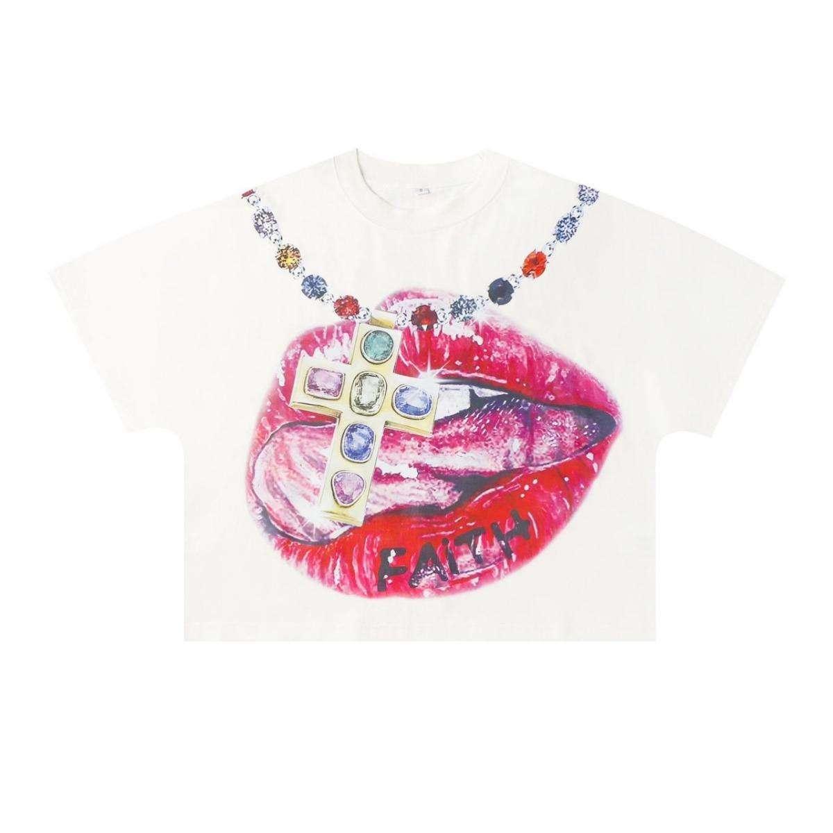 

ZYLLO Новая уличная одежда Мужская Женская Харадзюку Винтажная Футболка Оверсайз с Графическим Принтом Креста Готическая Повседневная Хлопковая с Заниженной Линией Плеча с Коротким Рукавом Топы XL