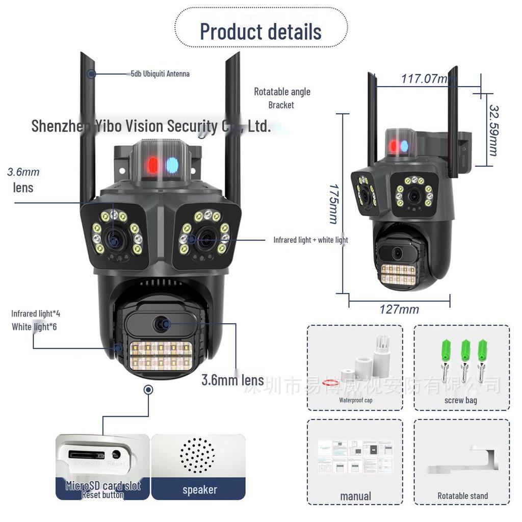 ICSEE Dual WiFi HD Surveillance Camera with Night Vision