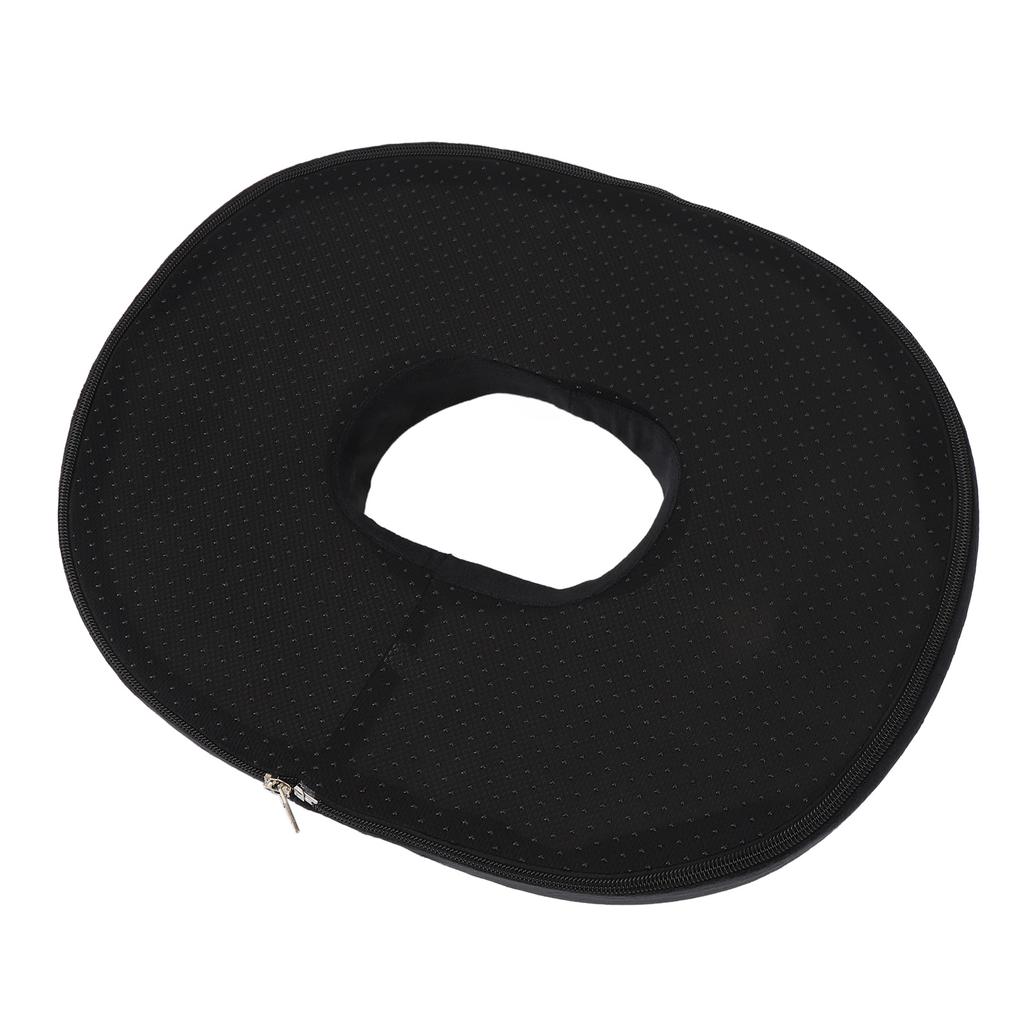 Donut Pillow for Sitting Memory Foam Ergonomic Breathable Hollow Office Chair Cushion Pad Black
