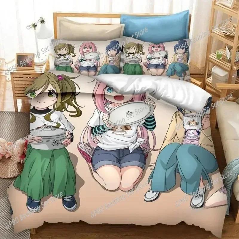 Luxury New 3D Print  Anime Yuru Camp Bedding Set Duvet Covers Pillowcases Comforter Bedding Sets Bedclothes Bed Home Textiles