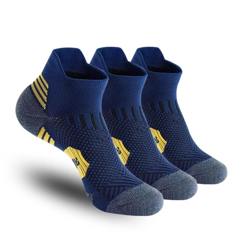 

3 пары профессиональных мужских спортивных носков для улицы, бега, фитнеса, альпинизма, толстые, быстросохнущие, махровые короткие носки для мужчин 39-45 39-45