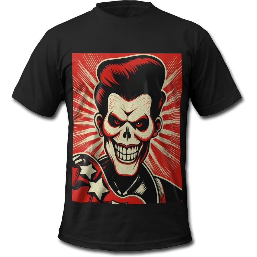 Bands and Bones Череп Психобилли 1 Рокабилли Мужская Футболка S