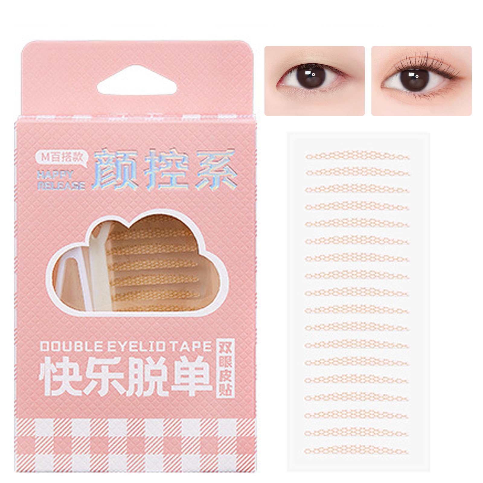 

DayaEmmoTQ Double Eyelid Tape, 90 Pieces, for Single Eyelids, Ptosis, and Other Eyelid Conditions, Strong, Semi-Transparent, Mesh Breathable,