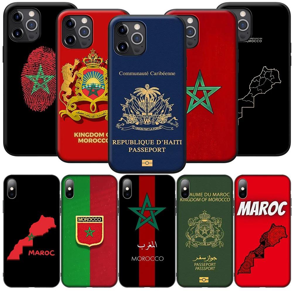 

SK120 Марокко Флаг Паспорт Арт Телефон Мягкий чехол для iPhone 16 15 14 13 7 8 Pro Max Mini Plus iPhone 16