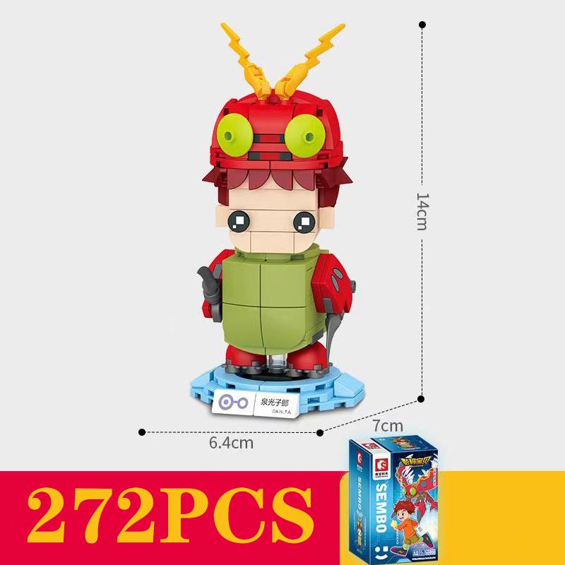 Non-Toxic Sembo Metal War Greymon Anime Building Blocks Action Figure Models Bricks Lighting Anime Kids Model Toy Doll Gifts With Dolls