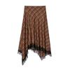 European and American Style, New Women's Clothing, Foreign Limited Edition Plaid Lace Skirt 9775/953/703