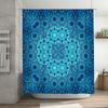 Blue Floral Shower Curtain Home Decor Item for Bathroom Boho Design Pattern Polyester Fabric Material 180x165cm Size Available o