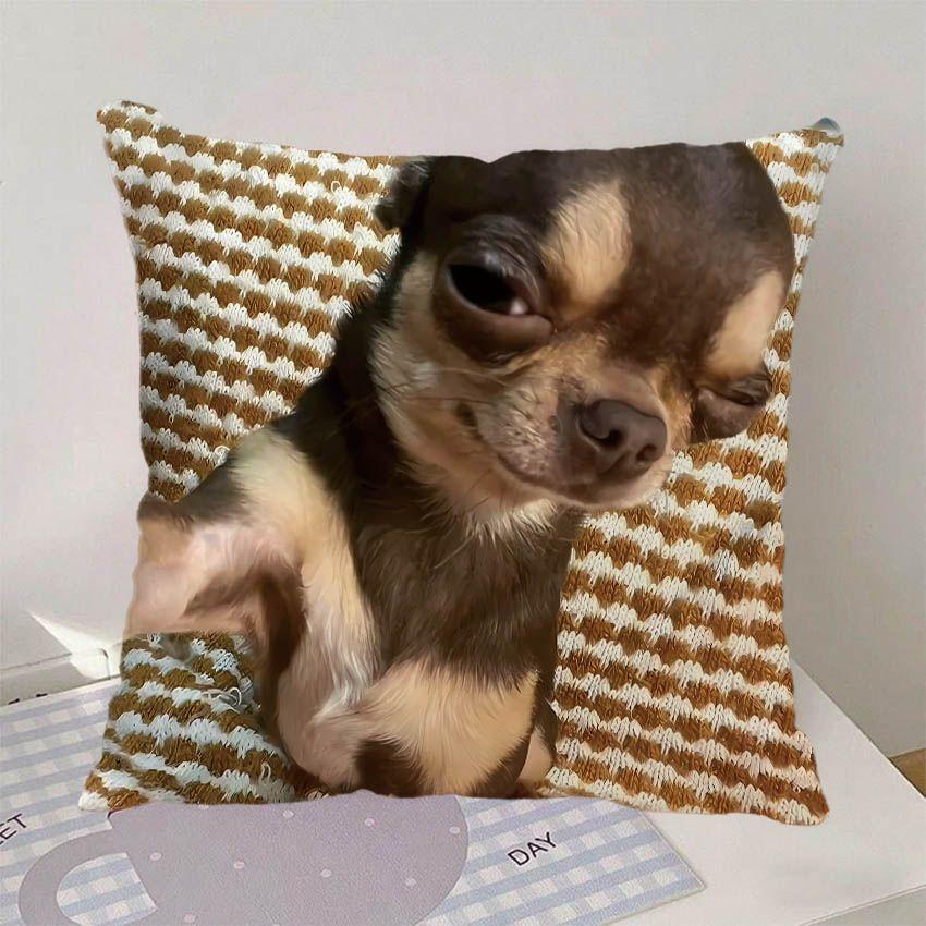 

Chihuahua Abstract Funny Pillow Cover Cute Pet Design Sofa Cushion Cover 45cmx45cm