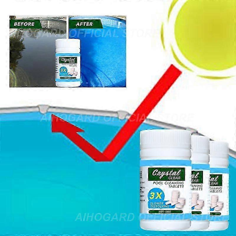100pcs Chlorine Tablets for Swimming Pool, Floating Hot Tub Chemical, Safe & Long Lasting Pool Cleaning Tablets