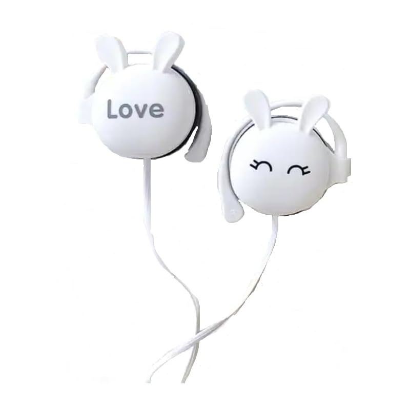 

Kinbni cute Rabbit earphones child girls present (White)