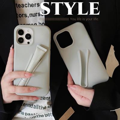 Étui de téléphone souple en silicone avec rainure de brillant à lèvres 3D pour iPhone 15 Pro Max 14 Plus 13 Pro 12 Mini 11 X XS XR 7 8 SE