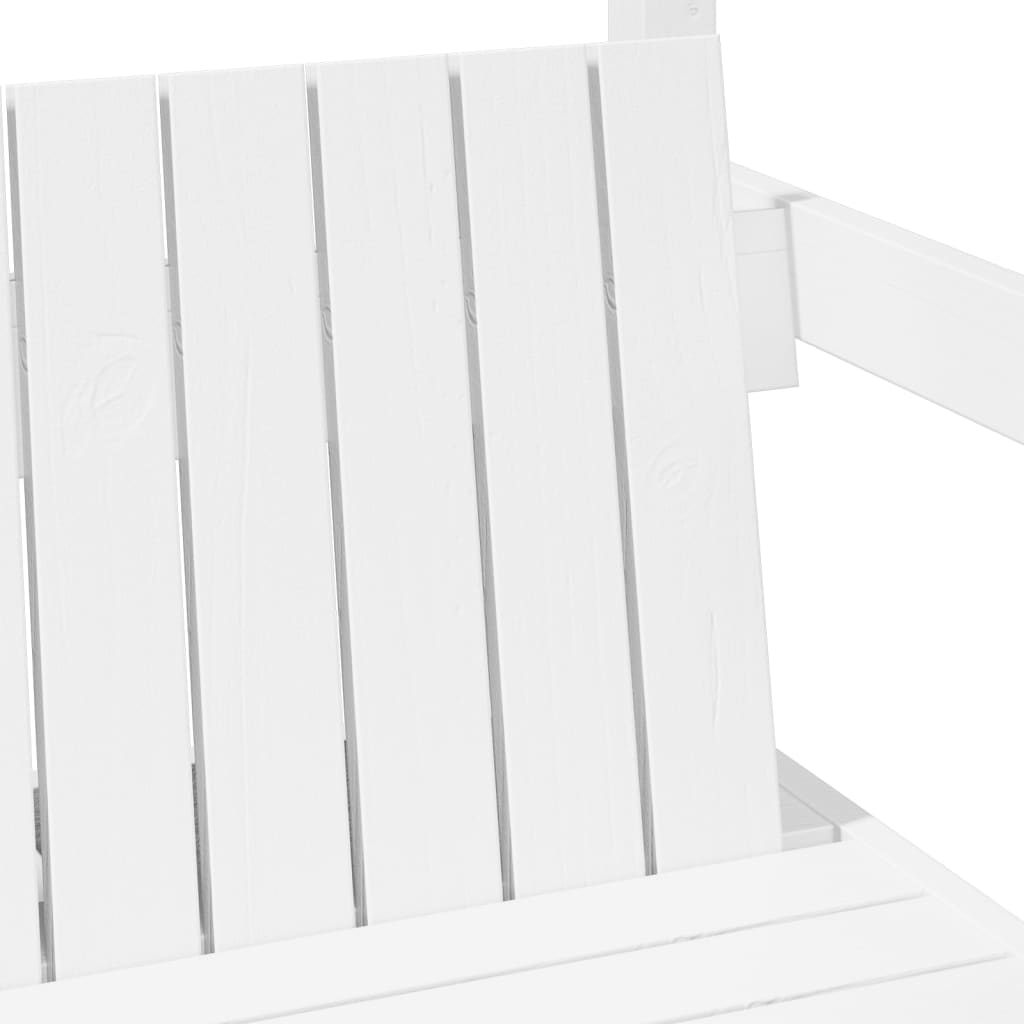 Solid Wood Bed and Bench with Roof White 75x190 cm Pine Wood