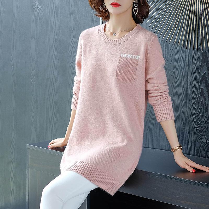 Women's Mid-Length Wool Dress & Coat - Autumn/Winter 2023, Loose Fit, Low Collar.