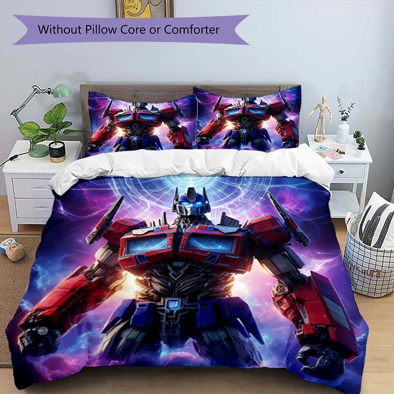 3pcs Transformers2 Design Cover Set - HD Printed Bedding with 1 Cover and 2 Pillowcases - Perfect for Home and Dorm Decor