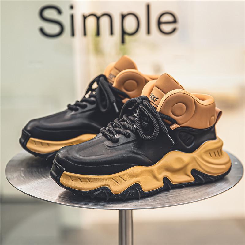 Herrenschuhe Herbst Freizeitschuhe 2024 Modetrend Hongkong-Stil Sportschuhe dicke Sohle erhöhend Dad-Schuhe Herren Douyin gleicher Stil