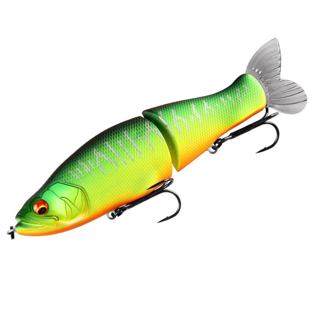 BEARKING Buone esche da pesca 135mm 1oz minnow snodato Wobblers Corpo in ABS con coda morbida SwimBaits esca morbida per lucci e spigole