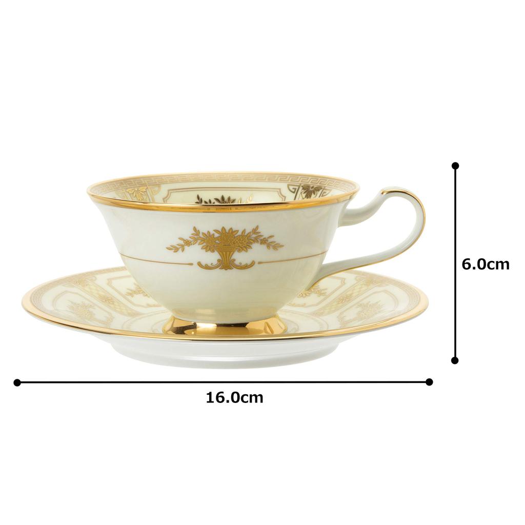 Noritake Imperial Suite Bone China Cup & Saucer (for Both Coffee and Tea), 220cc, Y59587/9984