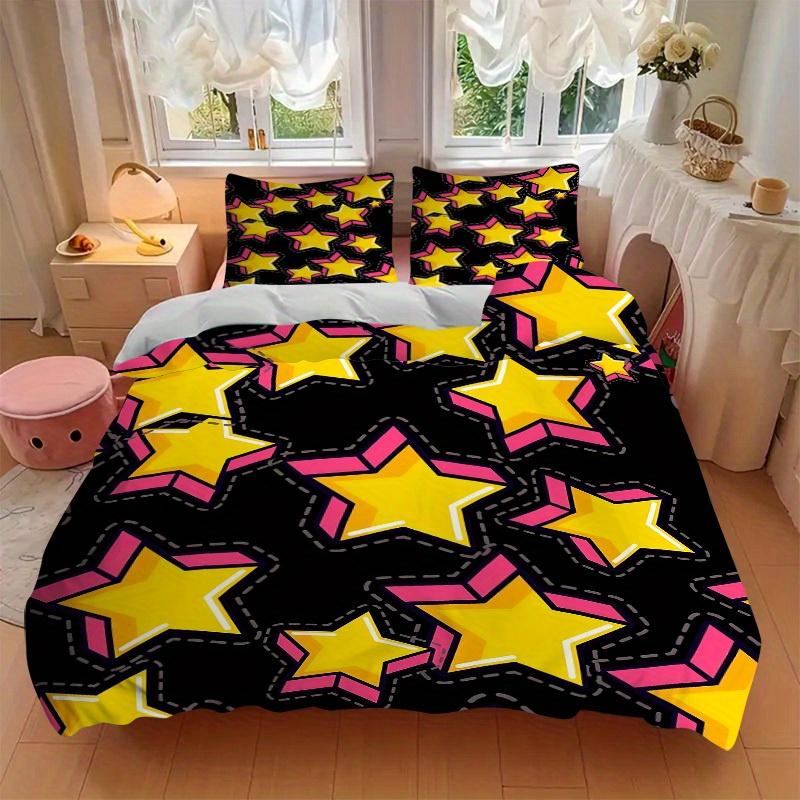 3pcs Star Pattern Bedding Set, Breathable and Soft, Suitable for All Seasons, Ideal for Home Use, Suitable for Bedroom Decor 21158
