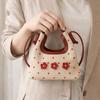 Polka Dot Flower Handbag Korean Style Bucket Bag Trendy Mini Crossbody Bag  Casual