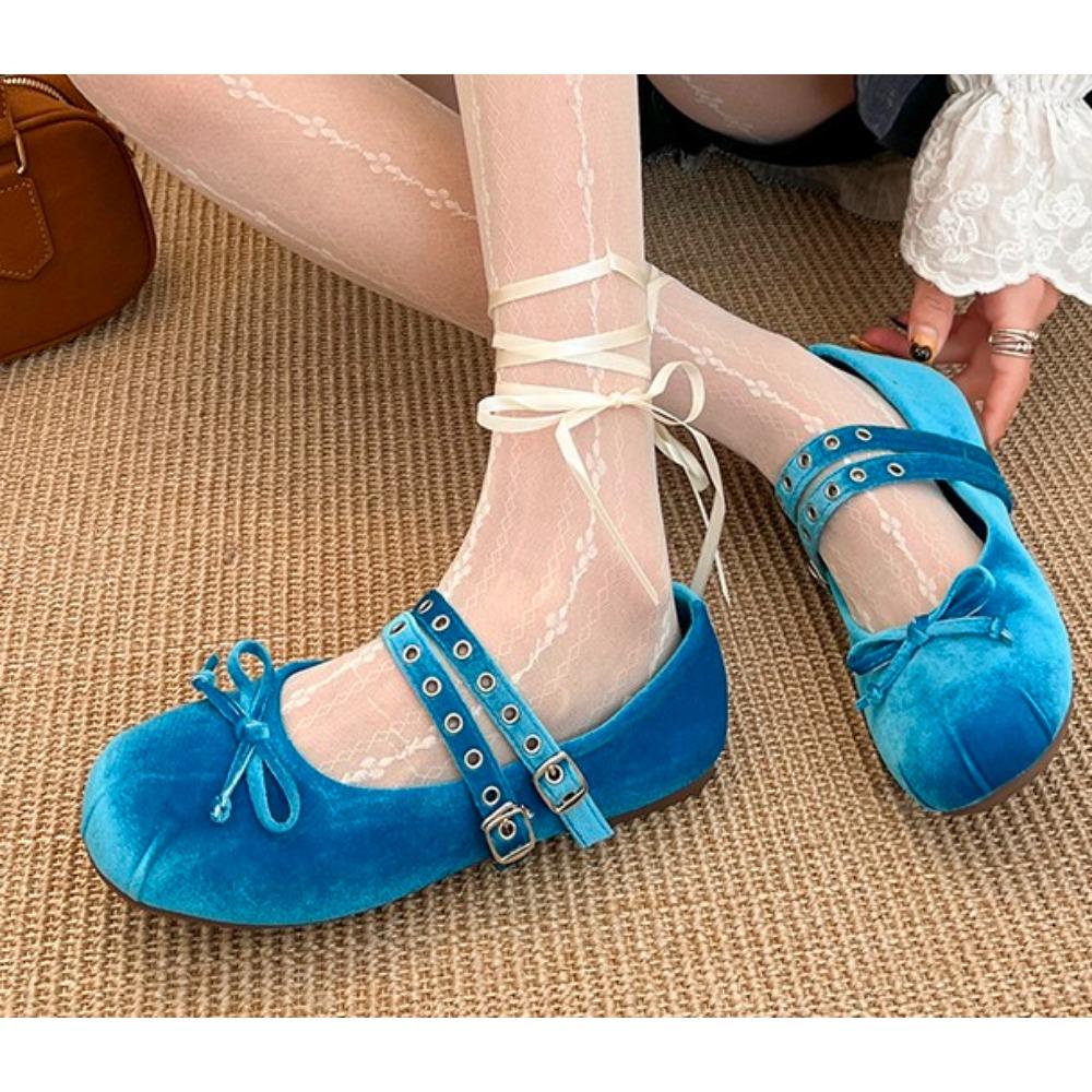Fashion Fashion Silk Women Ballet Flats Footwear Lolita Shoes Luxury Autumn Female Butterfly-Knot Round Toe Ladies Dance Shoes 40