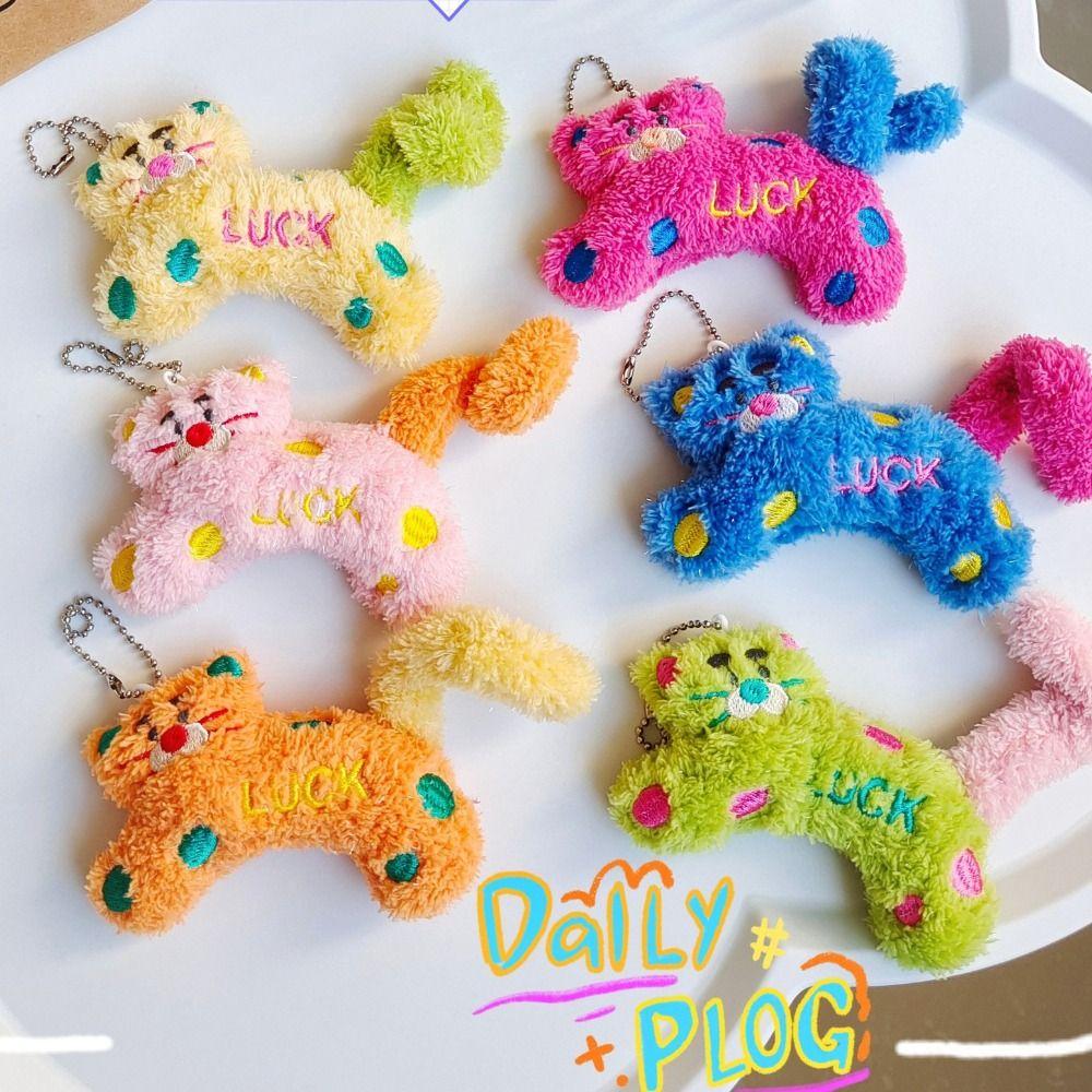 

Аниме Кот Плюшевый Брелок Мягкая Сумка Подвеска Kawaii Горошек Кот Брелок Дети красный