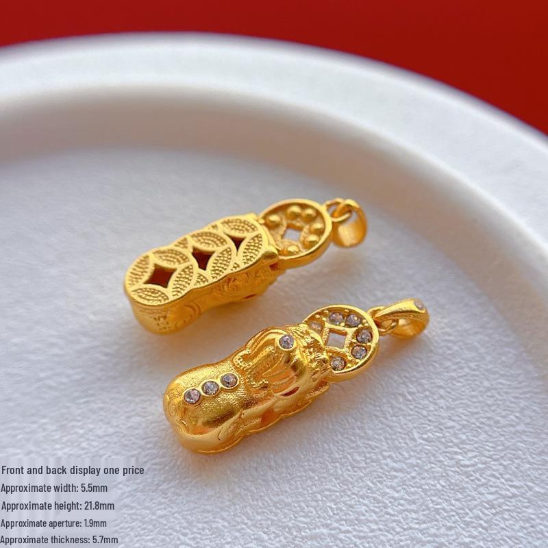 S925 Gold-Plated Sterling Silver Vajra Pixiu Pendant - Little Sweet Potato Inspired