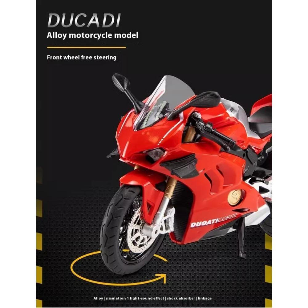 1/12 Ducati Panigale V4S Model Alloy Motorcycle Diecast Computer Desktop Ornaments Trendy Display Gift for Friend Kids Toys