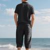 Men's Summer New Short Sleeve and Shorts Set, Made of Linen Fabric, A High-Quality Two-Piece Short Sleeve and Shorts Set