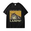 Habt ihr Lampen? Motte Lustiges Meme T-Shirt High Street Mode Trend Kurzarm T-Shirts Damen Lässig Vintage T-Shirts