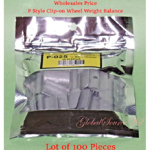 

V-PRO P Style Clip-on Wheel Weight Balance 0.25oz 7gram P025 Lead Free 100Pcs