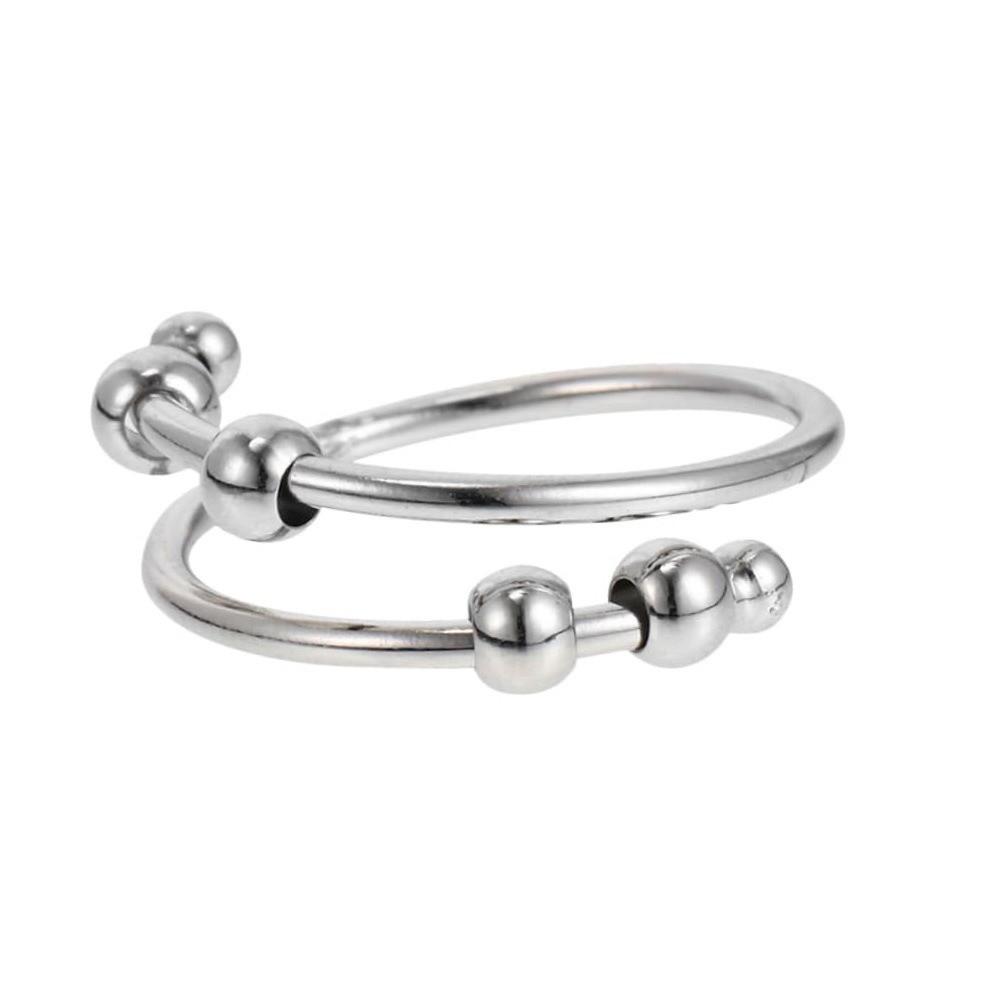

Open Design Anti Stress Jewelry Stainless Steel Adjustable Finger Ring Fashion Spinner Ring Daily серебряный