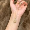 Jade Leaf Gourd Necklace - Elegant Gold Branch Design for Women, Versatile Clavicle Chain, Light Luxury Pendant