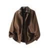 Men's Spring/Fall British-Style Plaid Patchwork Jacket with Flight Collar In Maillard Brown